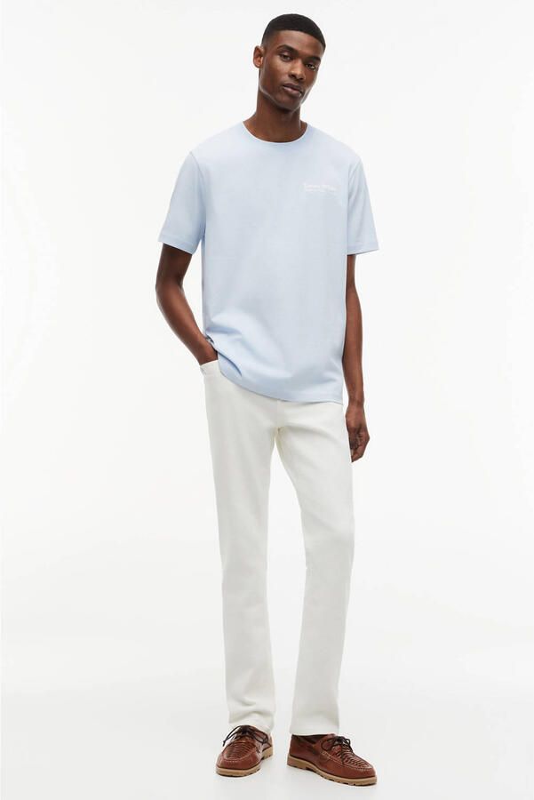 Tommy Hilfiger regular fit T-shirt met backprint lichtblauw - Foto 3