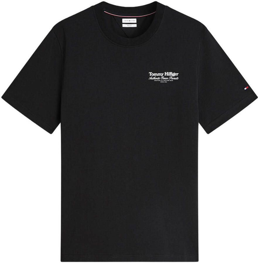 Tommy Hilfiger regular fit T-shirt met backprint zwart
