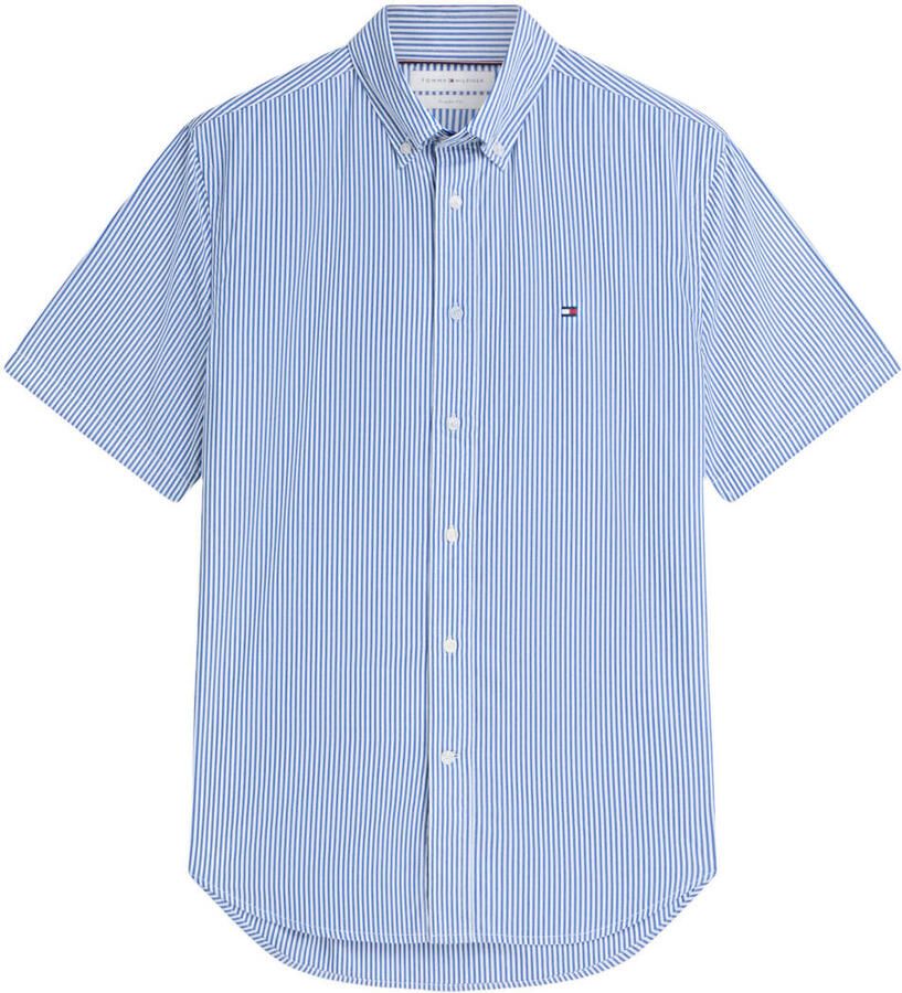 Tommy Hilfiger regular gestreept casual overhemd blauw