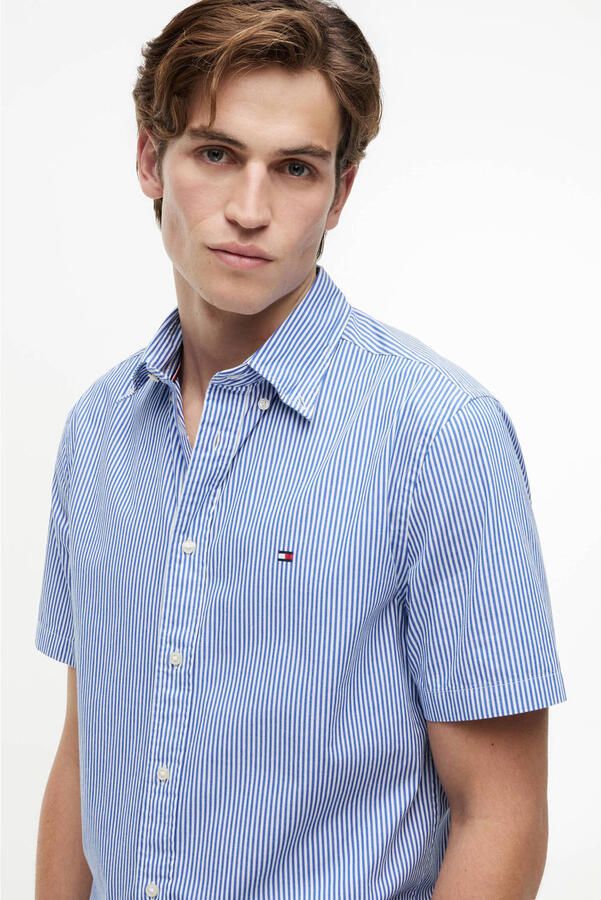 Tommy Hilfiger regular gestreept casual overhemd blauw - Foto 2