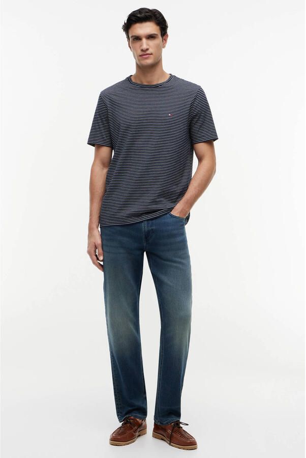 Tommy Hilfiger regular gestreept T-shirt donkerblauw - Foto 2
