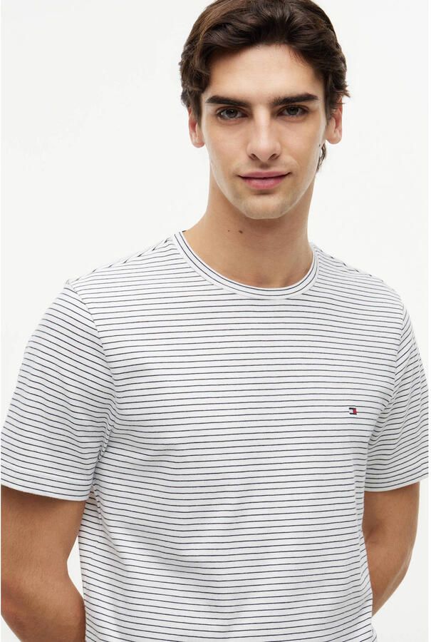 Tommy Hilfiger regular gestreept T-shirt ecru - Foto 2