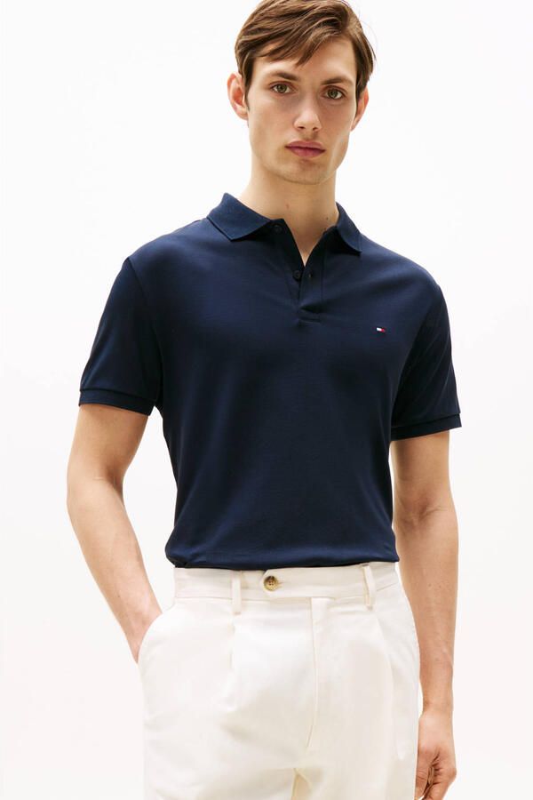 Tommy Hilfiger Polo Shirt Korte Mouw Donkerblauw Blue Heren