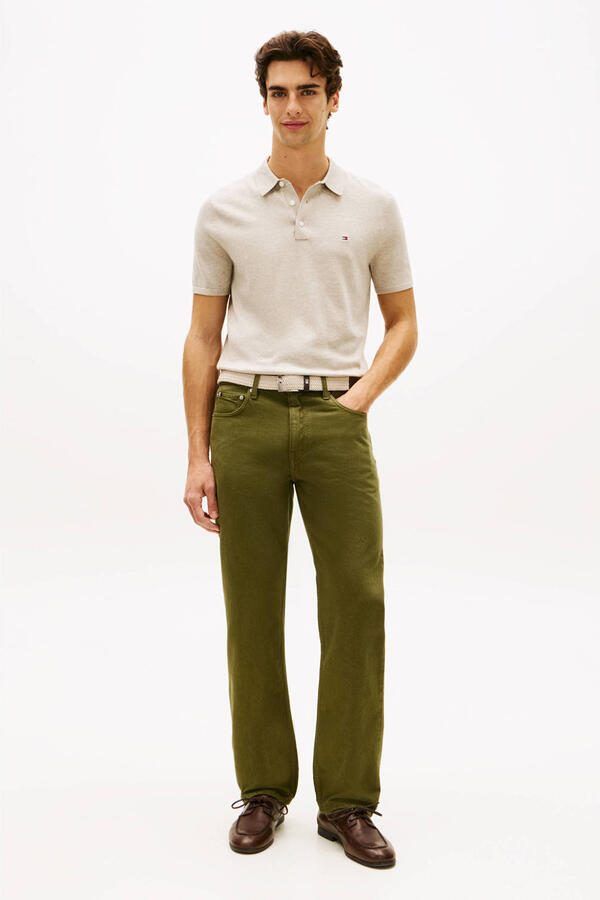 Tommy Hilfiger regular polo gebreid ecru - Foto 3