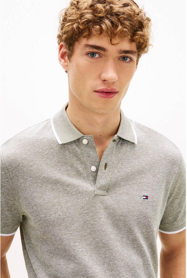 TOMMY HILFIGER Heren Polo's & T-shirts Cotton Linen Pique Reg Polo Grijs - Foto 6