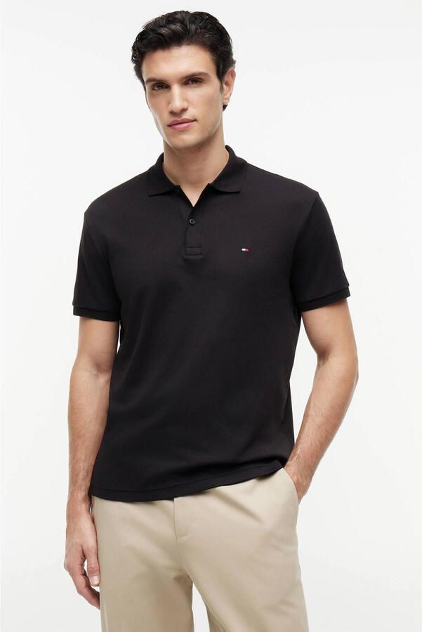 Tommy Hilfiger Zwarte poloshirt met korte mouwen Black Heren