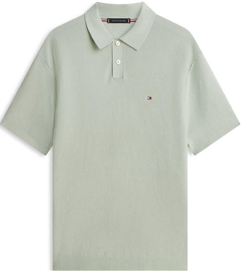 Tommy Hilfiger relaxed polo gebreid groen