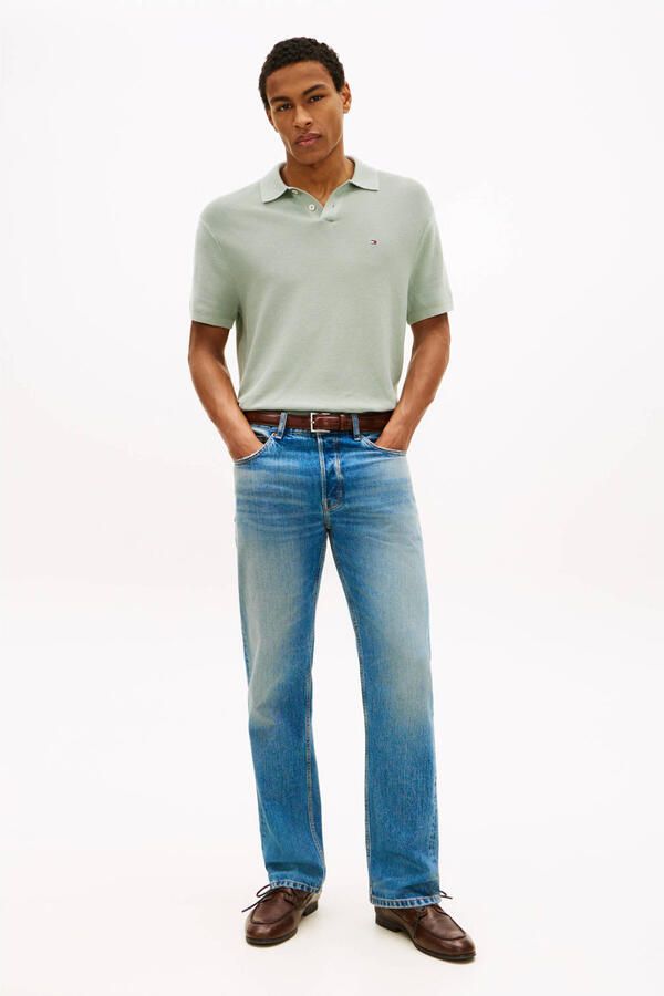 Tommy Hilfiger relaxed polo gebreid groen - Foto 3