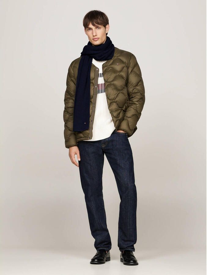 Tommy Hilfiger Gebreide sjaal TH FLAG PIMA COTTON CASH SCARF met logo-borduring met kasjmiergehalte unisex