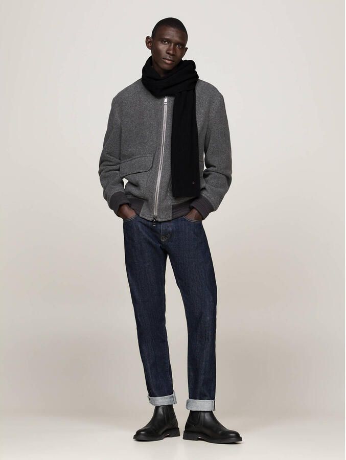 Tommy Hilfiger Gebreide sjaal TH FLAG PIMA COTTON CASH SCARF met logo-borduring met kasjmiergehalte unisex