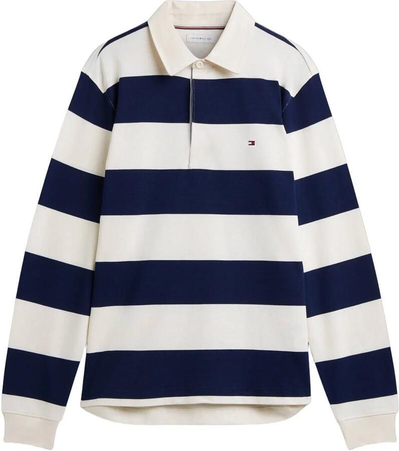 Tommy Hilfiger rugby regular fit gestreepte sweater ivory petal carbon navy
