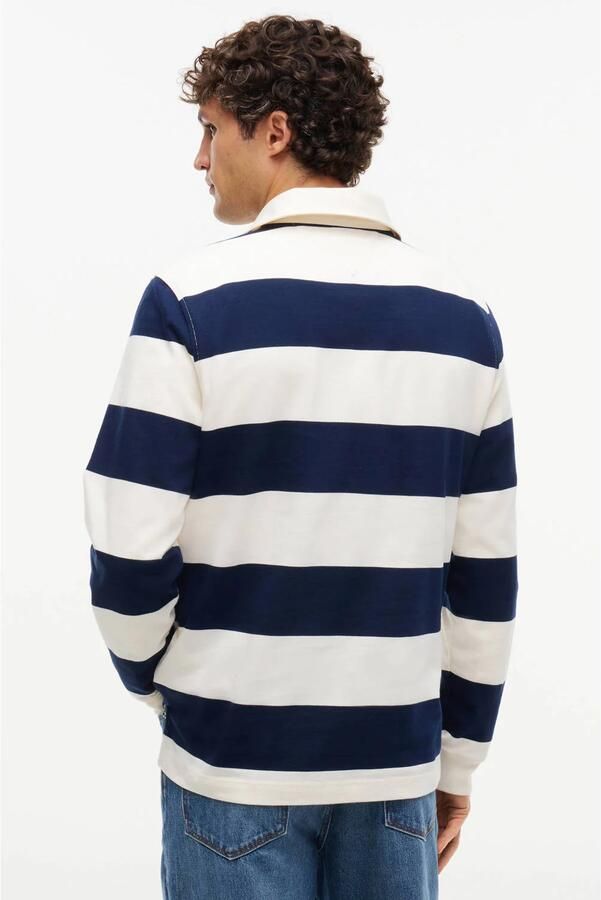 Tommy Hilfiger rugby regular fit gestreepte sweater ivory petal carbon navy - Foto 2