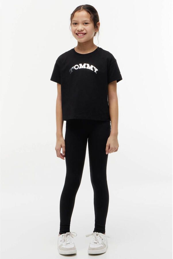 Tommy Hilfiger legging en T-shirt set met logo zwart