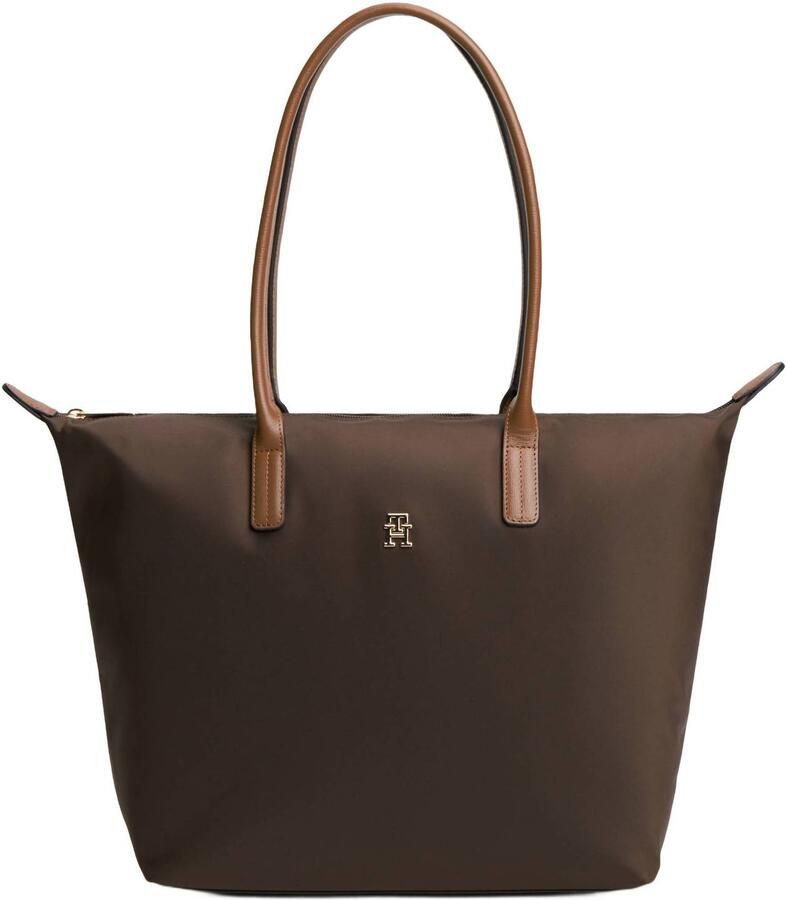 Tommy Hilfiger shopper van nylon met garnering van echt leer