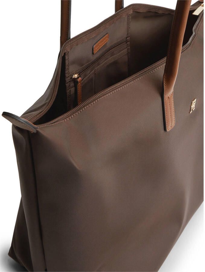 Tommy Hilfiger shopper Popette Maxi donkerbruin - Foto 3
