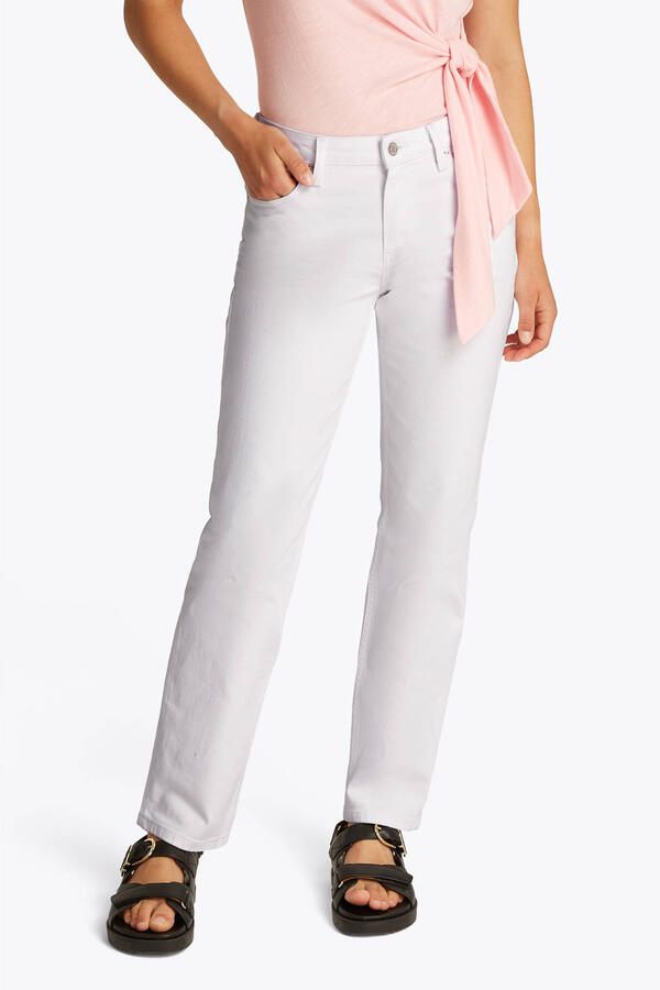 Tommy Hilfiger Straight jeans CLASSIC STRAIGHT RW met logo-badge in enkel-lengte