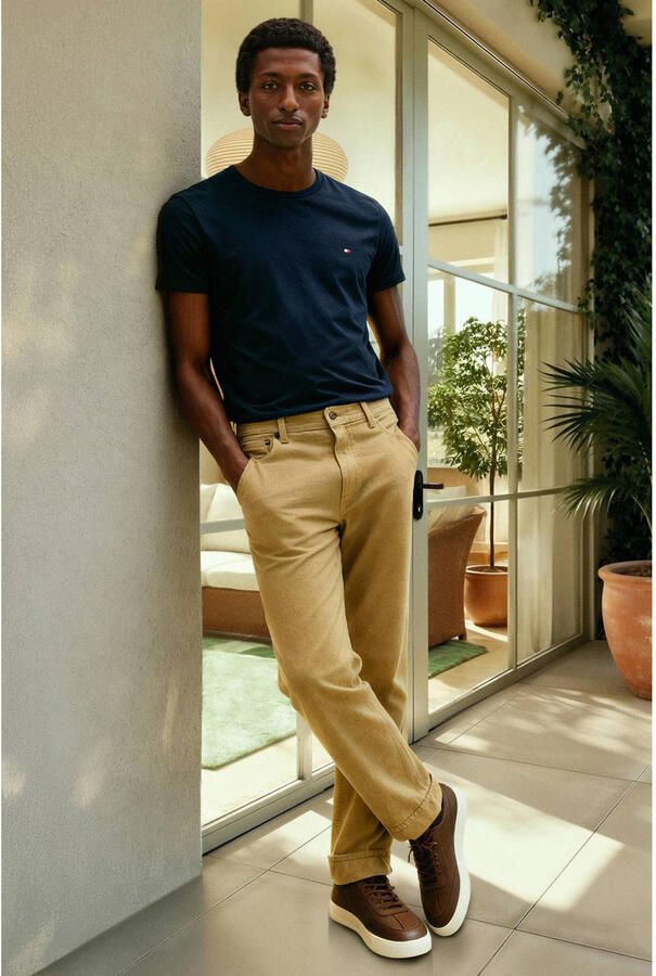 TOMMY HILFIGER Heren Polo's & T-shirts Core Stretch Slim C-neck Donkerblauw
