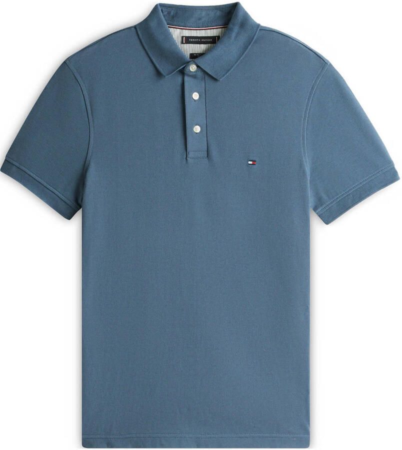 Tommy Hilfiger Poloshirt 1985 SLIM POLO met piquéstructuur en borduursel gemêleerd casual slim fit katoenmix polokraag