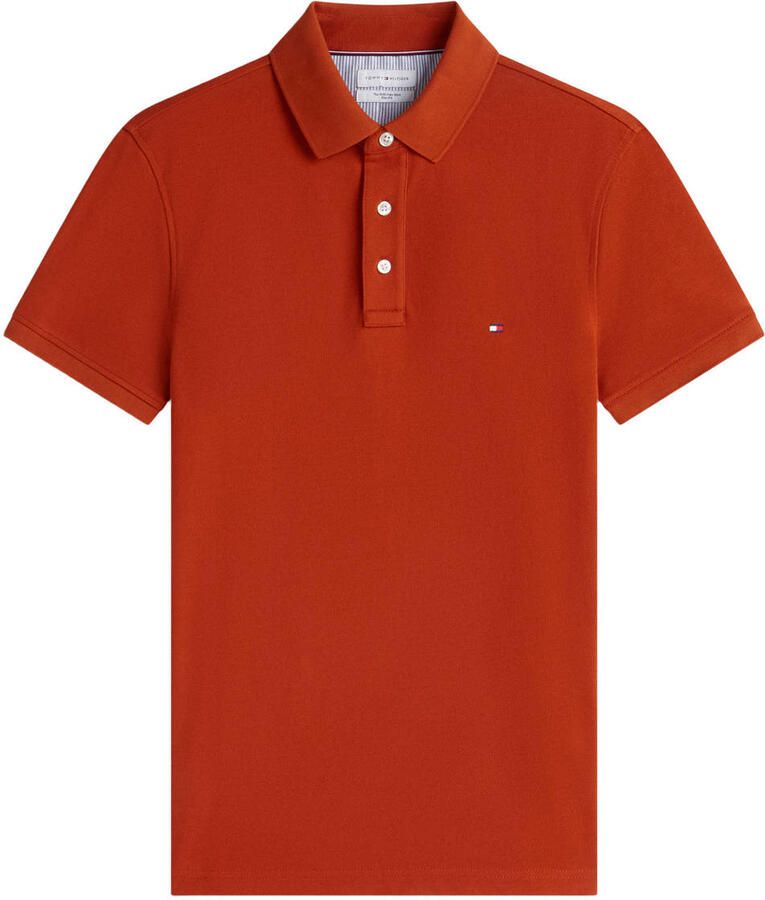 Tommy Hilfiger slim polo donker oranje