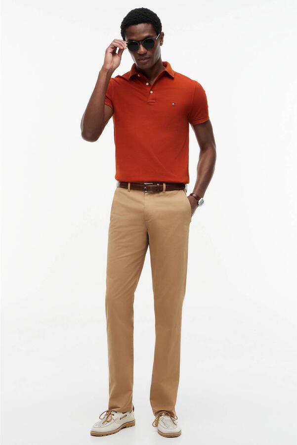 Tommy Hilfiger slim polo donker oranje - Foto 2
