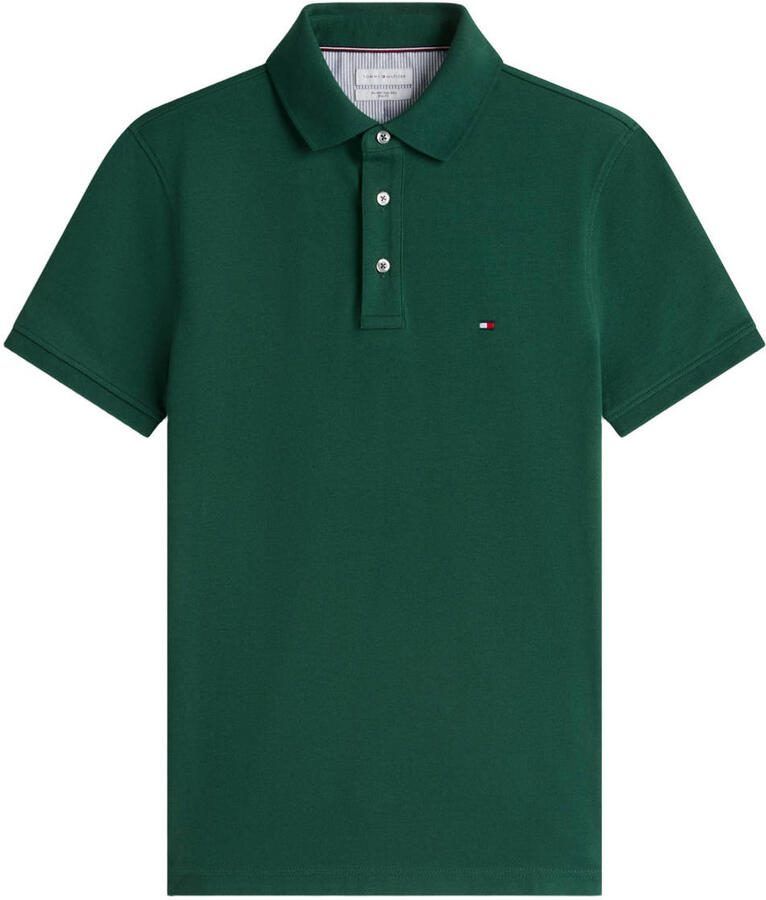 Tommy Hilfiger slim polo donkergroen
