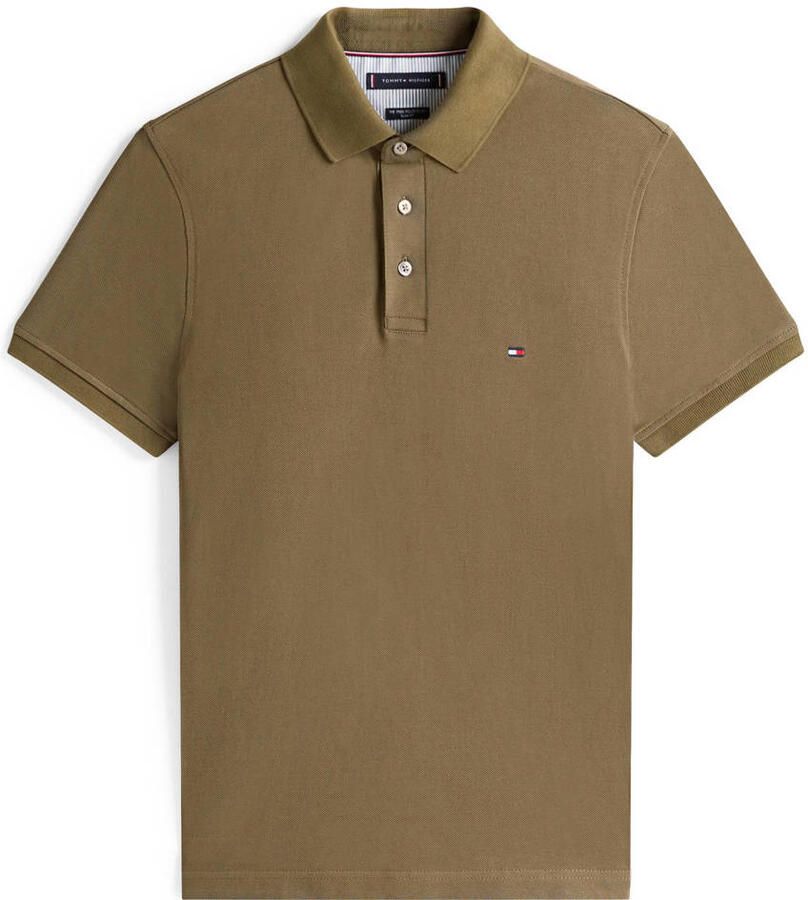 Tommy Hilfiger Poloshirt 1985 SLIM POLO met piquéstructuur en borduursel gemêleerd casual slim fit katoenmix polokraag
