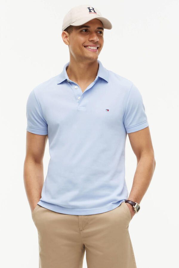 Tommy Hilfiger Poloshirt 1985 SLIM POLO met piquéstructuur en borduursel gemêleerd casual slim fit katoenmix polokraag - Foto 3