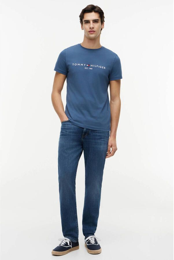 Tommy Hilfiger Core Embroidered Logo T-Shirt Blue- Heren Blue - Foto 7