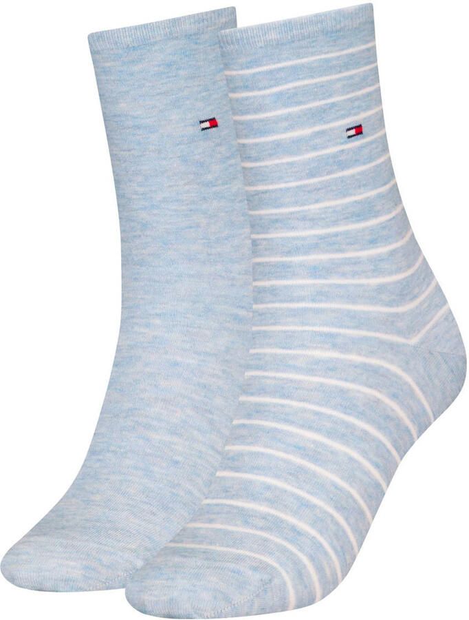 Tommy Hilfiger Sokken TH WOMEN SOCK 2P SMALL STRIPE met smalle ribboord gemêleerd gestreept (2 paar) - Foto 2