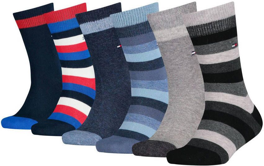 Tommy Hilfiger sokken set van 6 blauw rood zwart