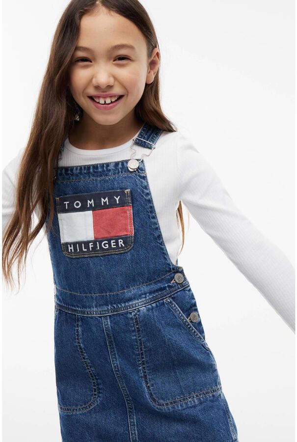 Tommy Hilfiger spijkerjurk met logo blauw - Foto 2