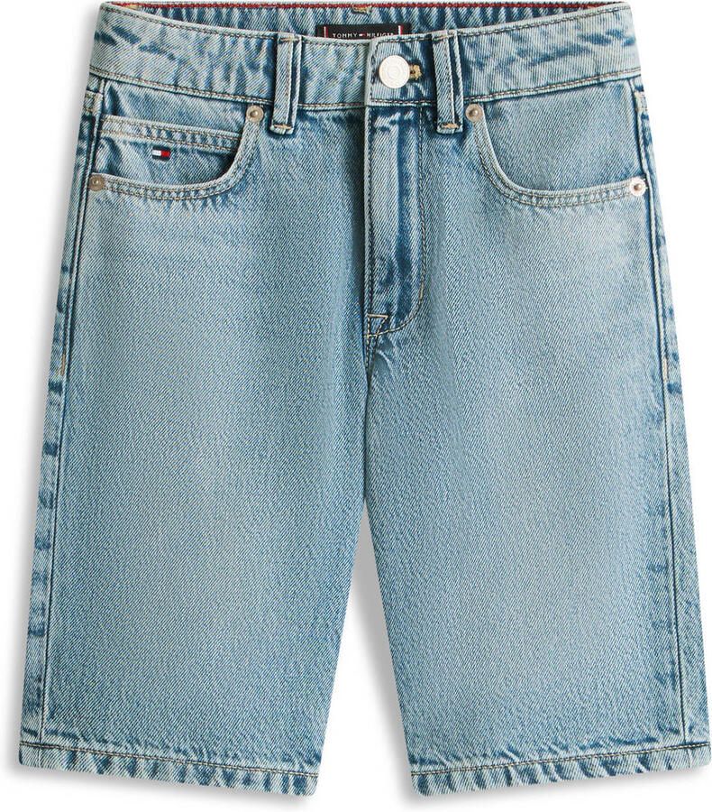 Tommy Hilfiger Teens korte jeans in straight fit van een mix van katoen en lyocell