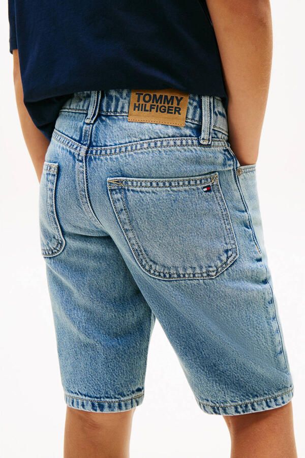 Tommy Hilfiger Teens korte jeans in straight fit van een mix van katoen en lyocell - Foto 2