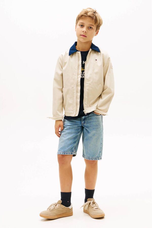 Tommy Hilfiger Teens korte jeans in straight fit van een mix van katoen en lyocell - Foto 3
