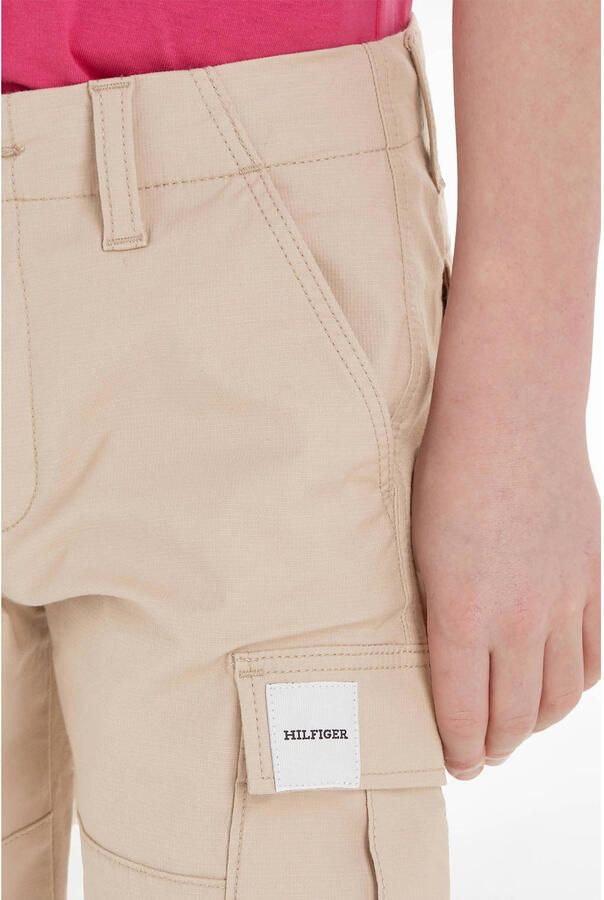 Tommy Hilfiger straight fit cargobroek CHELSEA beige Jongens Katoen Effen 116 - Foto 2