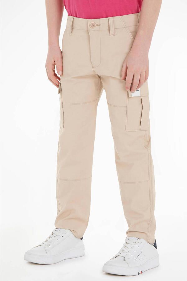 Tommy Hilfiger straight fit cargobroek CHELSEA beige Jongens Katoen Effen 116 - Foto 3