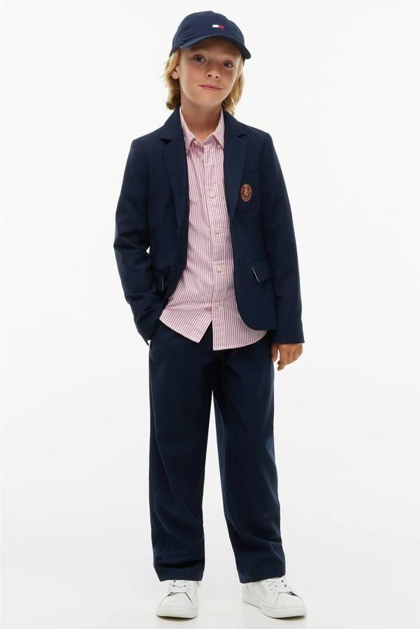Tommy Hilfiger straight leg chino donkerblauw Broek Jongens Polyester - Foto 3