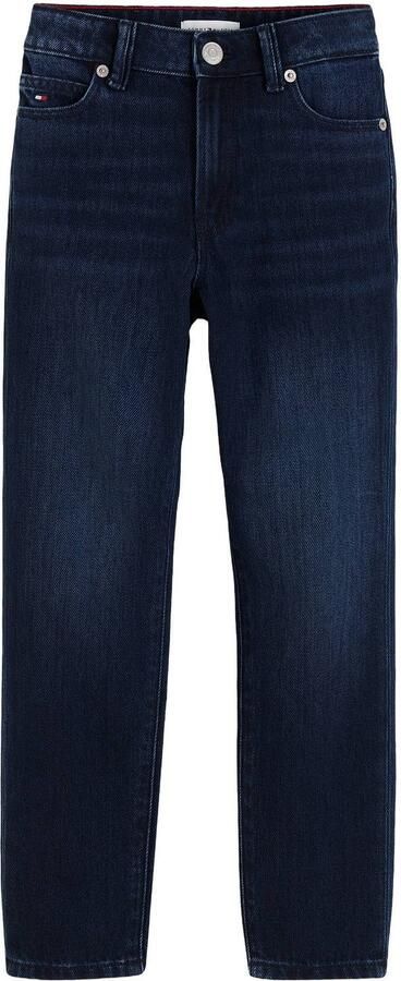 Tommy Hilfiger straight leg jeans dark blue Blauw Jongens Katoen Effen - Foto 3