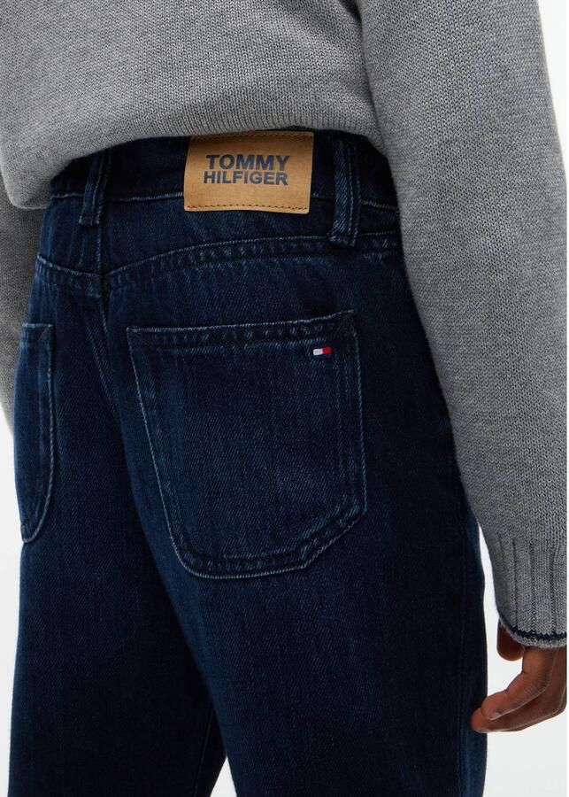 Tommy Hilfiger straight leg jeans dark blue Blauw Jongens Katoen Effen - Foto 4