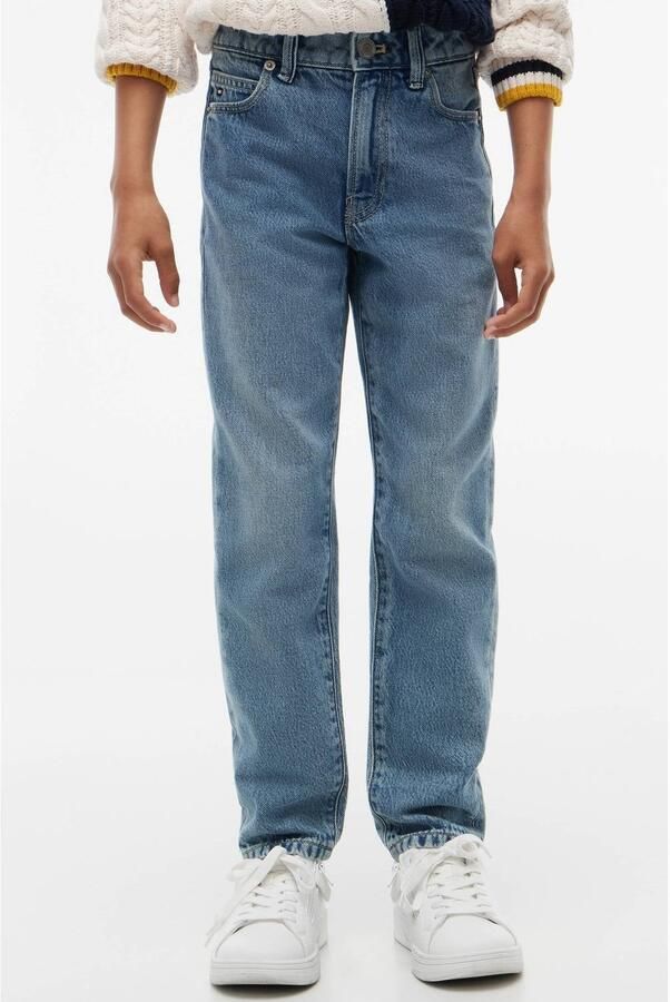 Tommy Hilfiger straight leg jeans medium used Blauw Jongens Katoen Effen - Foto 4