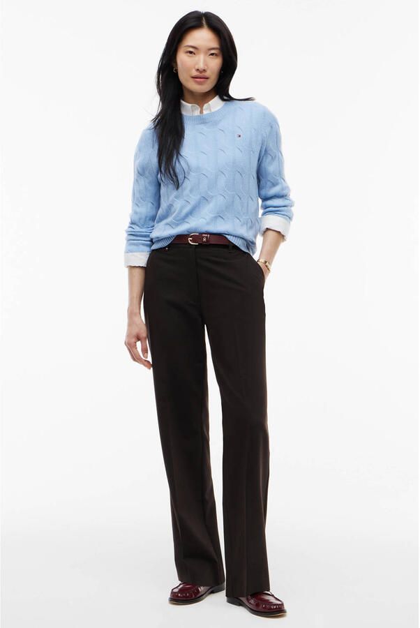 Tommy Hilfiger straight leg pantalon donkerbruin - Foto 3