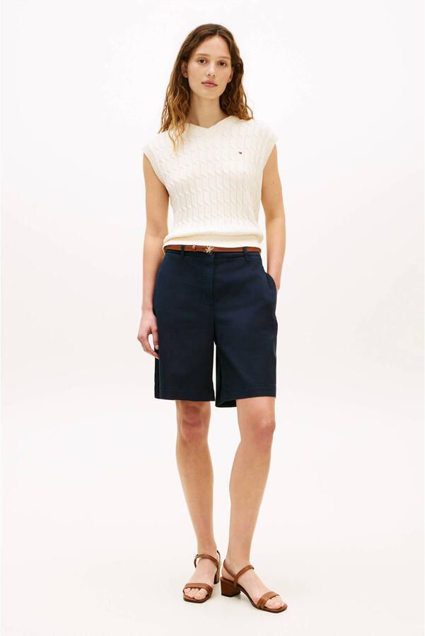 Tommy Hilfiger regular fit korte chino van mix van katoen en lyocell - Foto 3