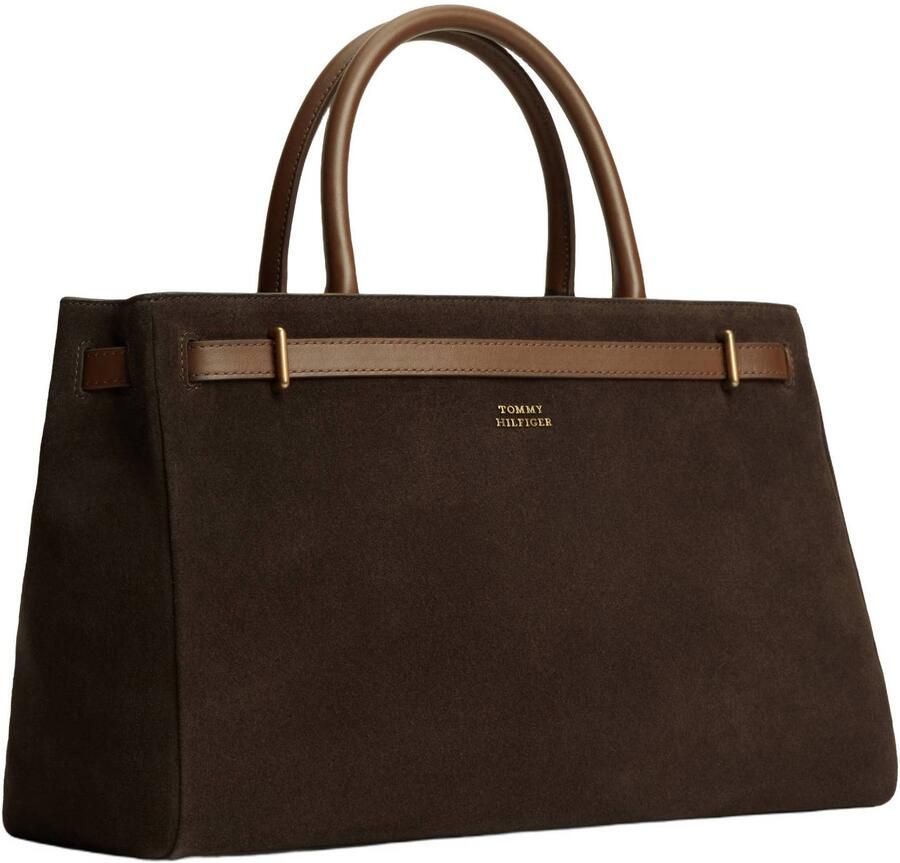 Tommy Hilfiger Handtas met handvat van echt suède met logodetail - Foto 3