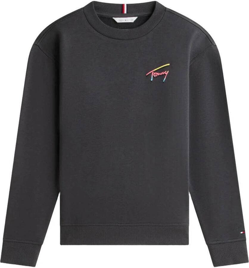 Tommy Hilfiger sweat sweater met backprint zwart