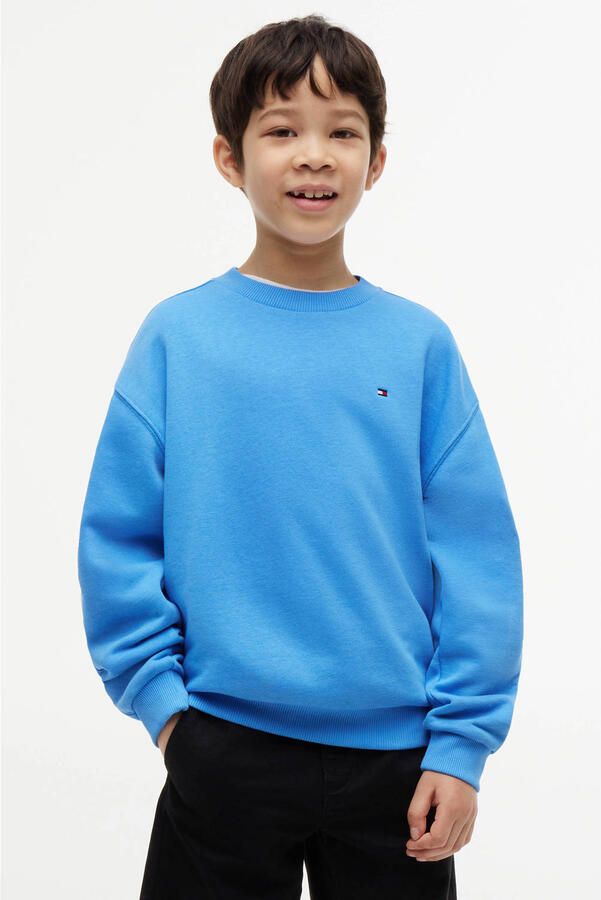 Tommy Hilfiger sweat sweater met logo blauw - Foto 3