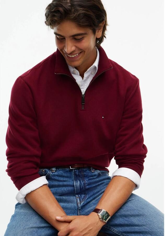 Tommy Hilfiger Sweat Half Zip Pullover Burgundy - Foto 2