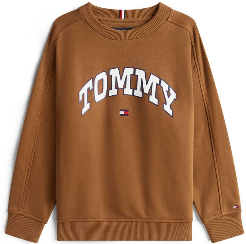 TOMMY HILFIGER Jongens Truien & Vesten Varsity Raised Print Sweatshirt Bruin - Foto 5