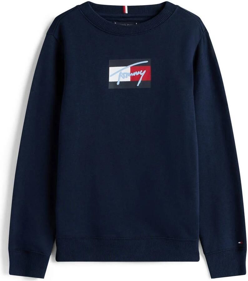 Tommy Hilfiger Sweatshirt TOMMY SCRIPT FLAG SWEATSHIRT voor kinderen tot 16 jaar vlag-logo-print - Foto 3