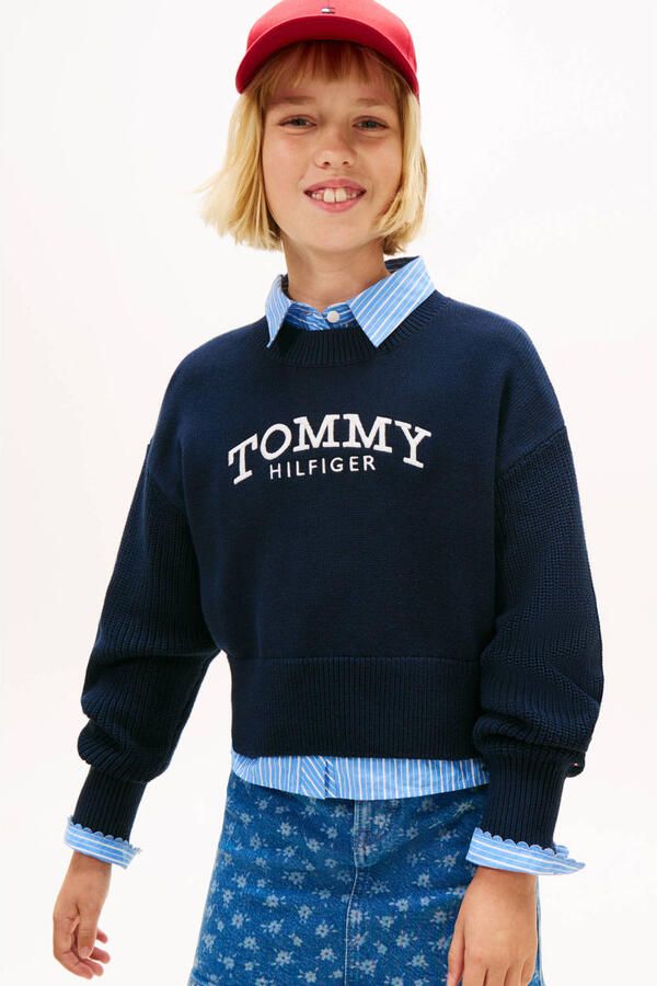 Tommy Hilfiger sweater donkerblauw - Foto 3