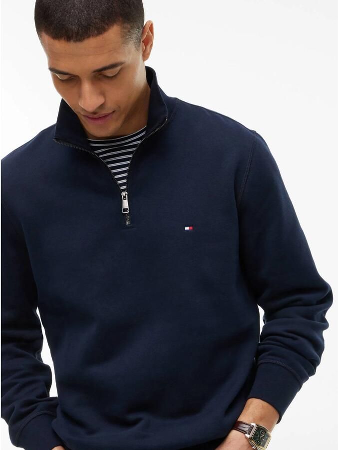 TOMMY HILFIGER Heren Truien & Vesten Essential Fleece 1 4 Zip Donkerblauw - Foto 2